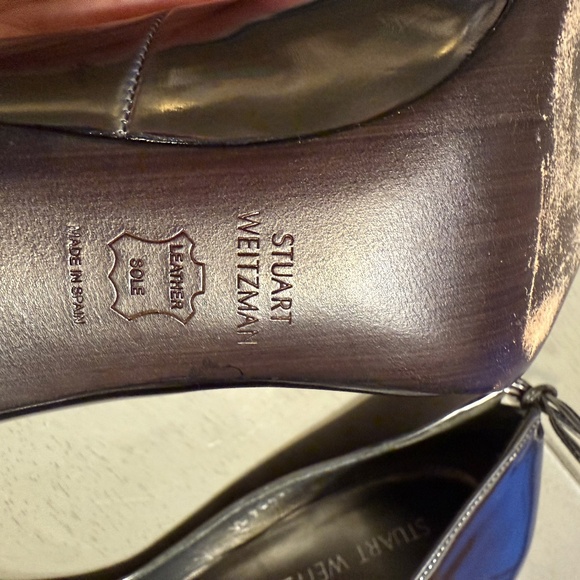 Stuart Weitzman (7.5) Gun-Metal Pointy Pumps - Picture 4 of 8